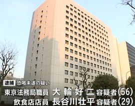 東京法務局職員らが恐喝未遂の疑いで逮捕