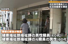 東京・北区の職員2人が4300万円を横領