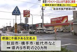 秋田県警が23人のドライバーを不適切に摘発
