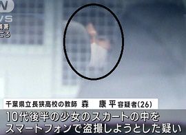 千葉県立長狭高校の教師が少女を盗撮未遂