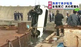 漁港に転落した車から女性の遺体　北海道