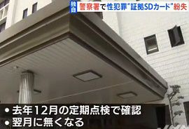 福岡県警中央警察署で証拠品ＳＤカード紛失