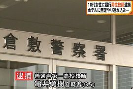 高校の教師が10代女性に強制わいせつ　香川