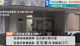 新潟県職員ら２人が自宅で大麻所持の疑い