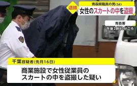 青森県職員が女性のスカートの中を盗撮