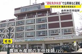 秋田・由利本荘市の職員が公用車を無免許運転