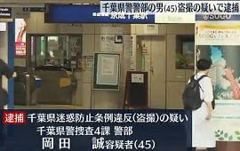 千葉県警の警部が駅のエスカレーターでスカートの中を盗撮