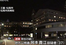 松阪市民病院の女性事務員を背任容疑で逮捕