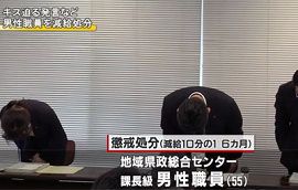 神奈川県の男性職員がセクハラ　「チューして」