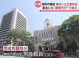 静岡市職員が勝手に公文書作成　懲戒免職