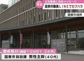 国東市職員が２０代女性職員に性的なメッセージ送る　大分