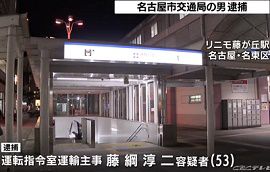 名古屋市交通局の職員が駅員を突き飛ばす