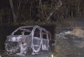 三次市の山道で全焼車内から2人の遺体　広島