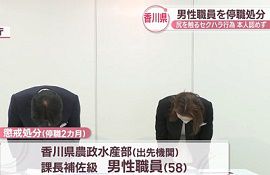 30代女性へのセクハラ行為で香川県職員を懲戒処分