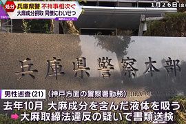 兵庫県警の警察官2人が女性警察官にわいせつ行為・大麻