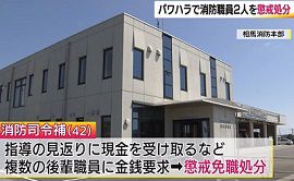 相馬消防本部の消防職員が後輩に現金要求