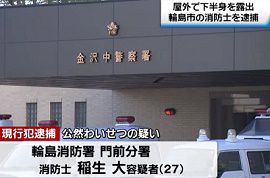 輪島消防署の消防士が全裸で下半身を露出