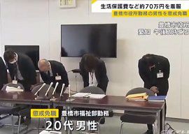 愛知県・豊橋市役所の職員が生活保護費など約70万円着服